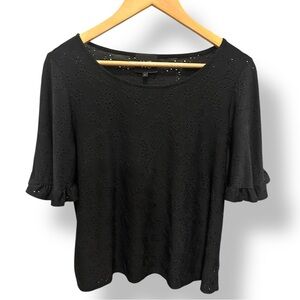 Black Eyelet Top